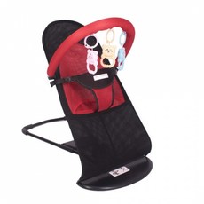 흔들의자 접이식 흔들침대 흔들요람 신생아흔들침대, 블랙 더블 메쉬+사계절 공용