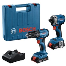 Bosch 博世 GDR 18V-215 與 GSR 185-LI 專業電動工具套裝, 1個, 雙機組-贈25件鑽頭組