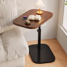 하루꿈 높이조절 거실 소파 사이드 테이블 침대 협탁 미니 테이블, 월넛