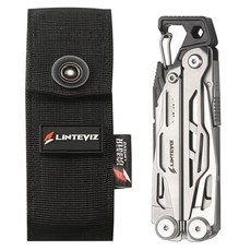 淩特銳多功能安全戶外車載工具鉗-多功能鉗 隨身鉗 折疊鉗 組閤工具鉗, 凌特銳PA-90A全銀款, 1個