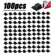 10-100개 케이블 정리기 자가 접착식 고정 무자국 와이어 펀치 프리 데스크탑 자동차 사무실 벽 클립, 01 100PCS