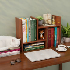 러슈브 다용도 모듈 스탠드 미니 책꽂이, 3단, 체리월넛