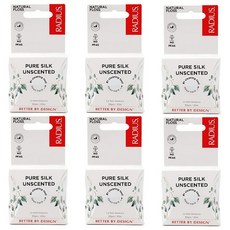 RADIUS 천연 무향 실크 치실 30.2m(33야드) 생분해성 무독성 구강 관리 및 치석 제거에 도움이 되는 디자인 투명 - 3개입