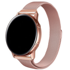 MOHARLAB Galaxy Watch 3 4 5，經典，Pro，Active，Gear Sports兼容金屬Slim Millennes錶帶, 粉色, 20mm, 全球定位系統