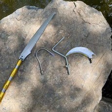 갈퀴 폴 수초 장비 민물 제거 낫 갈고리 장대 괭이 갈쿠리, 5m 베이지옐로우로드