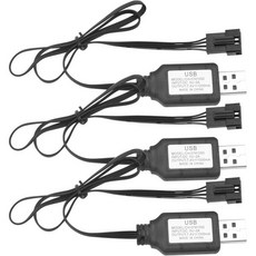 3Pcs Vgoohobby SM4P 플러그 충전기 7.4V 리튬 이온 배터리 RC 자동차 드론 보트 비행기용 USB 충전 케이블, 3Pcs Vgoohobby SM4P 플러그 충전기 7.