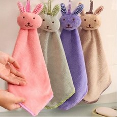 주방 고리수건 극세사 리본 핸드타월, 1개, 핑크