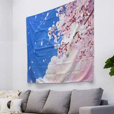 방 꾸미기 벽장식 봄 풍경 대형 포스터 벚꽃 M 가림막 태피스트리, 상세페이지 참조