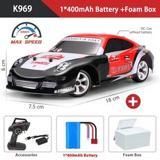 미니드리프트RC카 마이크로rc카 무선 조종 원격 알씨카 레이싱 4륜 2.4G, K969 1B Foam Box
