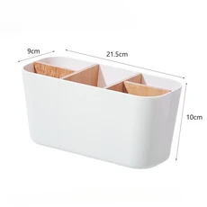 1개 5칸 플라스틱 칫솔 홀더 칸막이 포함 - 가볍고 독립형 욕실 카운터탑 정리함 액세서리, 03 WHITE 1pc