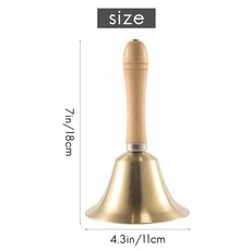 대형 손벨 나무 손잡이 결혼식 학교 교실 서비스 게임용, 1개, 1. Golden Wood color