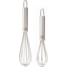 비비시 2피스 타이니 거품기 세트 5인치 및 7인치 스테인리스 스틸 미니 요리 베이킹을 위한 내구성 있는 주방 도구, 2-Piece (5" and, Whisk Set