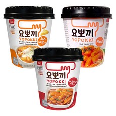 요뽀끼 렌지용 떡볶이 매콤달콤+치즈+로제, 1세트, 380g
