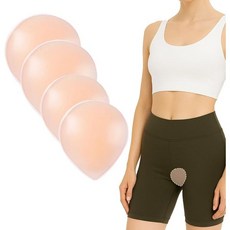 쇼디 카멜 토 컨실러 - 여성용 재사용 가능한 실리콘 자가 접착 삽입물 수영복용 보이지 않는 낙타 토 패드, Nude, 1개
