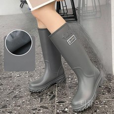 티류으스 기모 여성 가을 겨울 방수 미끄럼방지 발열 안감 장화 키높이 작업용 고무장화 Z0407