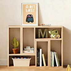 거실수납책장 조립 책장 길이조절 회전책장 수납장 서재 선반, 오크, 1개