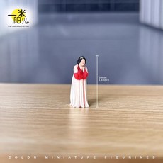 國風唐裝仕女 可愛胖妞 微縮場景模型 3D彩色列印擺件人偶, 參考詳情頁