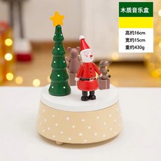 聖誕老公公造型木質音樂盒, 依商品顏色,統一