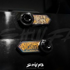 【台南新發車業】SHIN FA 鈦合金車牌保護蓋 大牌螺絲 車牌飾片 鈦片 鈦螺絲 防裂 車牌飾蓋, 鈦黑色, 1個