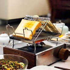 Thous Winds 日式山型烤網 SUS304不鏽鋼 烤麵包 烤土司 直火 露營烤網 吐司架 Kovea Cube可用, 1個, 25.5x23x6cm