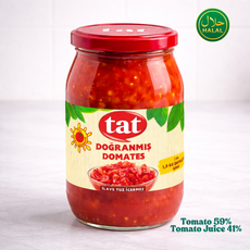 TAT Chopped Tomatoes No Skin Halal 타트 잘게 썬 토마토 할랄, 2개, 340g