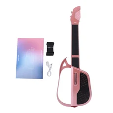 스마트 전자 기타 휴대용 접이식 스트링리스 7개의 노트 버튼으로 쉽게 연주할 수 있는 음악 입문용, 04 Red