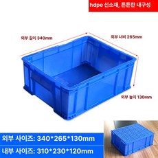 상업용 사각 팔레트 공장 트레이 운반용 생산 대형, 블루, 1개, 깊어진 34x26.5x13cm