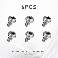 12pcs 자전거 디스크 브레이크 로터 토르크 볼트 T25 M5x10mm 티타늄 합금 MTB 고정 나사 컬러풀 사이클링, 03 6pcs TC4T25 Silver