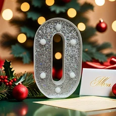 LED 조명 글자 실버 알파벳 번호 야간 집 크리스마스 생일 파티 용품 장식 21cm, 05 O, 01 21cm