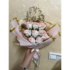 玫瑰花束 香皂花 乾燥花束 永生花束 畢業節慶花束, A10+禮物袋