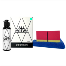 자동차 차유리 유막제거제 시야확보 고급형 세정제 유리물때 워트스팟 제거제 타월 어플리케이터 세트, 1개, 100ml