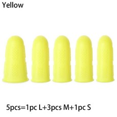 실리콘 손가락 커버 미끄럼 방지 고무 통기성 보호 바느질 골무 캡 퀼팅, 7. 5Pcs yellow