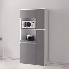 퍼니하우스 헤븐 1800 전자렌지대 주방 틈새 수납장 900 세트 멀티 에어프라이어 선반 밥솥장 팬트리장, 다크그레이