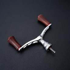 釣友俱樂部 紡車輪搖臂, 1個, 鉑金木(鈦握丸,6063鋁搖臂)