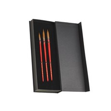 仿紅貂毛水彩畫筆套裝 三支入 柔軟筆觸 色彩表現力佳 盒裝設計 方便收納, 3, 0,1,2
