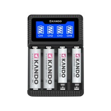 Kamera 3號 4號充電電池 鎳氫 液晶顯示 四槽充電器 KANDO (C4), 1個