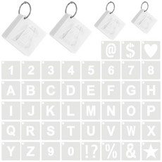 CONEHOY 글자 및 숫자 스텐실 172개 4가지 사이즈 재사용 가능한 플라스틱 숫자 알파벳 템플릿 DIY 아트 공예 프로젝트 목재 페인팅 벽 패브릭 표지판 문(3, CONEHOY 글자 및 숫자 스텐실 172개, 4가지