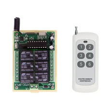 소형 채널 무선 원격 제어 컨트롤러 스위치 송신기 315 / 433 MHz 500m DC 12V 6CH, 02 433 MHz, 01 12V, 01 1