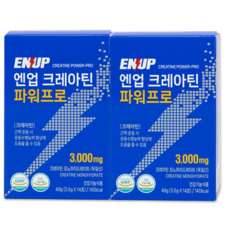 독일산 프리미엄 모노하이드레이트 엔업 크레아틴 파워프로(3.5gx14포) 바로먹는 1회용 스틱포장 식약처인정 건강기능식품 2박스, 49g