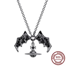 남성과 여성을 위한 영국 보석 클래식 S925 순수 실버 박쥐 목걸이 유럽과 미국의 펑크, 01 VN2020255