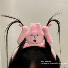 [ 웃기고 잡화점네 ] 머리카락 잡는 머리띠 토끼 머리띠 쓸모없는 선물, 1개