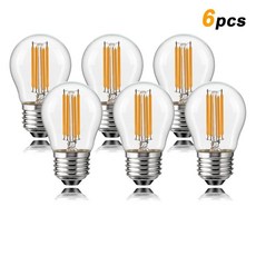 팩 글로브 전구 중간 흰색 와트 상당 디밍 골동품 전등 설비용, 1개