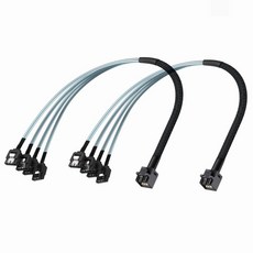 10Gtek SlimSAS 8i to 8xSATA SFF-8654 호스트RAID SATA 타겟 HD 서버 하드 드라이브 컴퓨터 호스트 03m1피트, 0.5m, 2개
