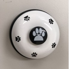 桌遊鈴鐺E6J 金屬鈴鐺 遊戲按鈴 動物腳印 鈴鐺 手按鈴 桌遊 配件 7.3*4.5cm 提醒鈴 點鐘鈴, 腳印款 白色』黑按頭, 1個