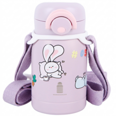 웜쿨러 원터치 보온 보냉 텀블러(스티커+스트랩세트), 04퍼플텀블러+스트랩1개+스티커4종, 1세트, 220ml