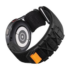 모어피크 갤럭시워치 호환 밀리터리 스포츠 나일론 벨크로스트랩 22mm, 블랙, 1개