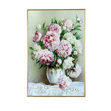 꾸미아트 해바라기 잉어 목단 부엉이 풍수인테리어 그림액자 돈벼락 사업운 대박복, 1개, 20x30 목단화병