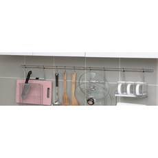 不鏽鋼廚房吊桿置物架組 砧板架 鍋蓋架 調味紙巾架 壁掛式收納, 1個, 鎖牆壁-豪華禮盒組, 不鏽鋼