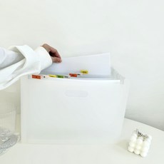 공간온 아코디언파일 오피스 대용량 문서 서류 정리 13칸, 1개, 사각형 투명클리어