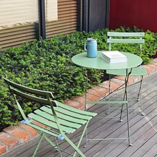 튼튼한 야외용 선셋 2인용 테이블 세트 (의자2개+테이블), 그린